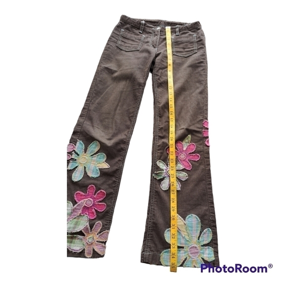 Mini Boden brown Patchwork corduroy flowers girls pants size 11-12Y - Picture 10 of 16